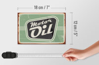 Holzschild Retro 18x12cm Motor oil Motoröl Auto