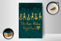 Holzschild Alkohol 12x18cm Tiki Bar Aloha Night Party