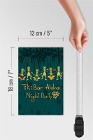 Holzschild Alkohol 12x18cm Tiki Bar Aloha Night Party