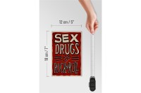 Holzschild Spruch 12x18cm Sex drugs Rock n Roll