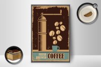 Holzschild Retro 12x18cm Kaffee Coffee fresh brewed