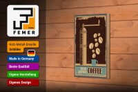 Holzschild Retro 12x18cm Kaffee Coffee fresh brewed