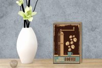 Holzschild Retro 12x18cm Kaffee Coffee fresh brewed