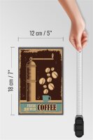 Holzschild Retro 12x18cm Kaffee Coffee fresh brewed