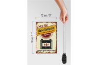 Holzschild Retro 12x18cm Extra Life Auto Batteries