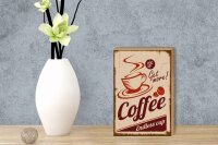 Holzschild Retro 12x18cm Coffee Endless cup Kaffee
