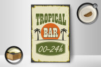 Holzschild Alkohol 12x18cm Tropical Bar 00 - 24 h