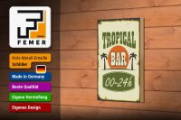 Holzschild Alkohol 12x18cm Tropical Bar 00 - 24 h
