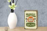 Holzschild Alkohol 12x18cm Tropical Bar 00 - 24 h