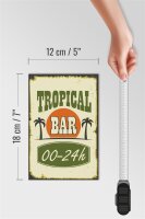 Holzschild Alkohol 12x18cm Tropical Bar 00 - 24 h