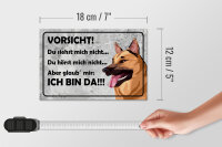 Holzschild Spruch 18x12cm Vorsicht Hund Du siehst mich nicht