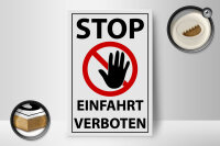 Holzschild Hinweis 12x18cm Stop Einfahrt verboten