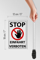 Holzschild Hinweis 12x18cm Stop Einfahrt verboten