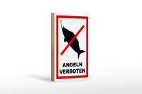 Holzschild Hinweis 12x18cm Angeln verboten Schild