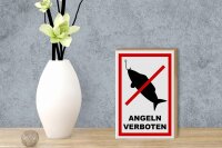 Holzschild Hinweis 12x18cm Angeln verboten Schild