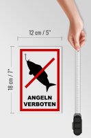 Holzschild Hinweis 12x18cm Angeln verboten Schild