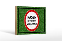 Holzschild Hinweis 18x12cm Rasen Betreten verboten Deko