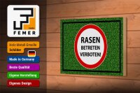 Holzschild Hinweis 18x12cm Rasen Betreten verboten Deko