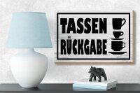 Holzschild Hinweis 18x12cm Tassen Rückgabe