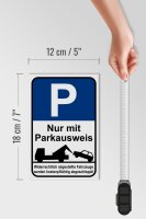 Holzschild Parken 12x18cm Parkplatzschild mit Parkausweis