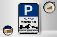 Holzschild Parken 12x18cm Parkplatzschild nur Mitarbeiter