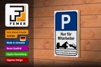 Holzschild Parken 12x18cm Parkplatzschild nur Mitarbeiter