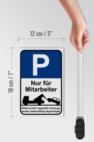 Holzschild Parken 12x18cm Parkplatzschild nur Mitarbeiter