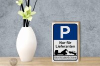 Holzschild Parken 12x18cm Parkplatzschild nur Lieferanten