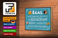 Holzschild Spruch 18x12cm traurig im Kühlschrank Lichtchen