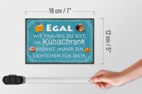 Holzschild Spruch 18x12cm traurig im Kühlschrank Lichtchen