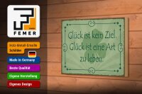 Holzschild Spruch 18x12cm Glück ist kein Ziel Art zu leben