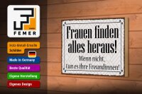 Holzschild Spruch 18x12cm Frauen finden alles heraus