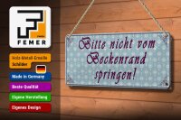 Blechschild Hinweis 27x10 cm  Bitte nicht vom Beckenrand springen Schild