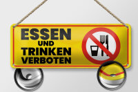 Blechschild Hinweis 27x10 cm Essen und Trinken Verboten...