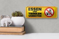 Blechschild Hinweis 27x10 cm Essen und Trinken Verboten Schild