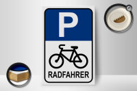 Holzschild Parken 12x18cm Parkplatz Radfahrer