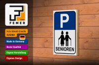 Holzschild Parken 12x18cm Parkplatz Senioren