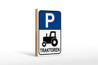Holzschild Parken 12x18cm Parkplatz Traktor