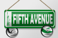 Blechschild Hinweis 27x10 cm Fifth Avenue Freiheitsstatue...
