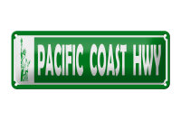 Blechschild Hinweis 27x10 cm Pacific Coast HWY...
