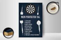 Holzschild Spruch 12x18cm mein perfekter Tag Darts Spiele
