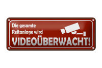 Blechschild Hinweis 27x10 cm Die gesamte Reitanlage wird...
