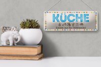 Blechschild Hinweis 27x10 cm Küche Eintritt nur für Hilfsbereite Deko Schild