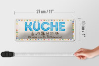 Blechschild Hinweis 27x10 cm Küche Eintritt nur für Hilfsbereite Deko Schild