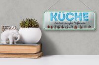 Blechschild Hinweis 27x10 cm Küche Eintritt nur für Hilfsbereite blaues Schild