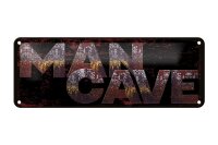 Blechschild Hinweis 27x10 cm Man cave rotes Deko Schild