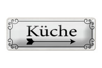 Blechschild Hinweis 27x10 cm Küche Pfeil rechts Deko...