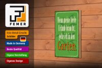 Holzschild Spruch 12x18cm Seele braucht Urlaub gehe Garten