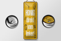 Blechschild Hinweis 27x10 cm Honig direkt vom Imker Deko Schild