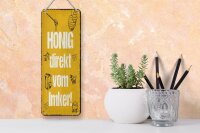 Blechschild Hinweis 27x10 cm Honig direkt vom Imker Deko Schild